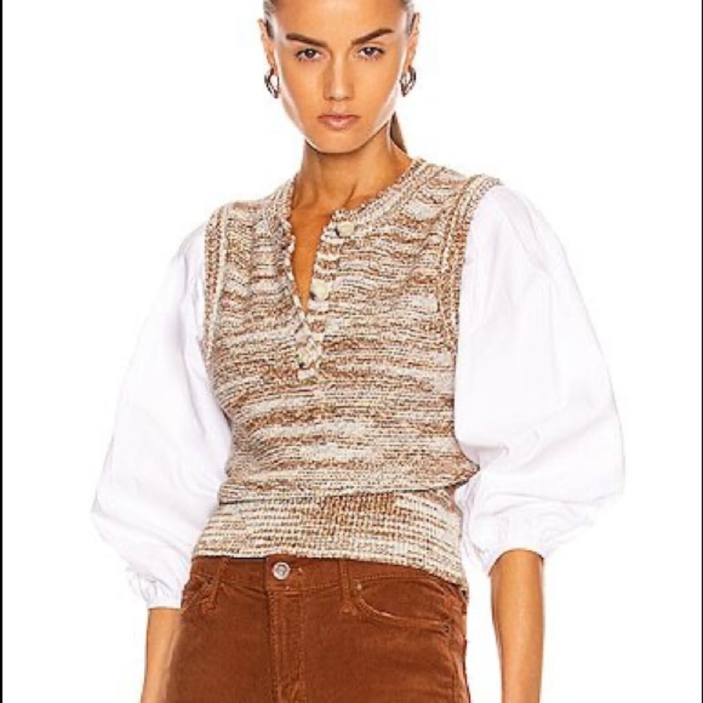 Veronica Beard Brown and Cream Sweater, Size L - Picture 2 of 11